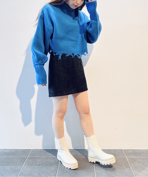 one way（ワンウェイ）の「台形ツイードミニスカート（スカート・レディース・ホワイト系その他/ベージュ系その他/ブラック/ブラック系その他/グレー/ブラウン・FREE）」の20枚目の写真