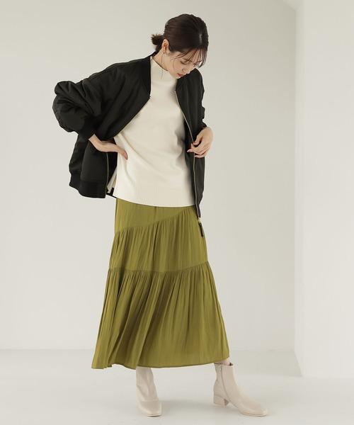 GLOBAL WORK（グローバルワーク）の「ライトウォーム撥水MA-1/123371（MA-1・レディース・カーキ/アイボリー/ブラック・MEDIUM/LARGE）」の9枚目の写真