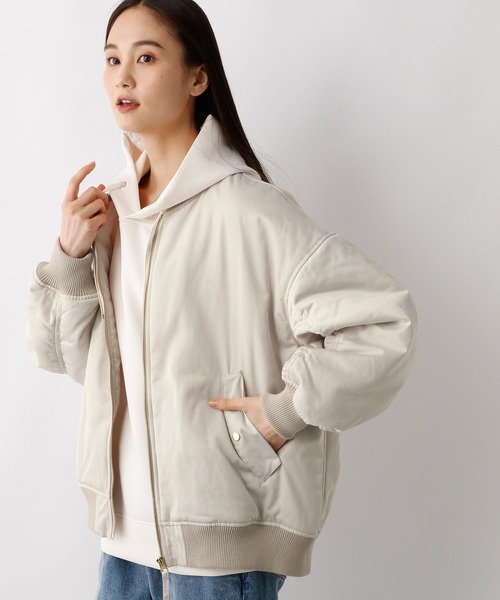 GLOBAL WORK（グローバルワーク）の「ライトウォーム撥水MA-1/123371（MA-1・レディース・カーキ/アイボリー/ブラック・MEDIUM/LARGE）」の21枚目の写真