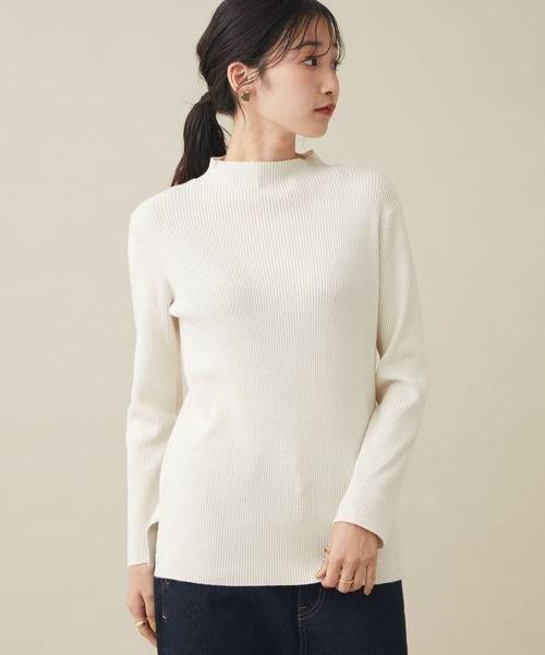 CRAFT STANDARD BOUTIQUE（クラフトスタンダードブティック）の「ハイネックリブニット　＊（ニット/セーター・レディース・テラコッタ/アイボリー/ブラック/ライム・M/L）」の2枚目の写真