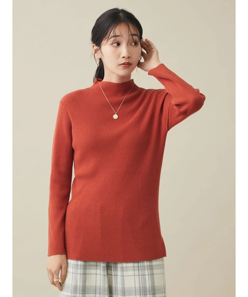 CRAFT STANDARD BOUTIQUE（クラフトスタンダードブティック）の「ハイネックリブニット　＊（ニット/セーター・レディース・テラコッタ/アイボリー/ブラック/ライム・M/L）」の5枚目の写真