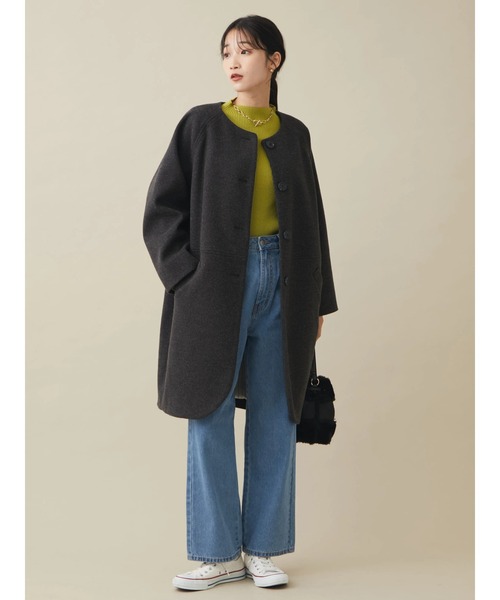 CRAFT STANDARD BOUTIQUE（クラフトスタンダードブティック）の「ハイネックリブニット　＊（ニット/セーター・レディース・テラコッタ/アイボリー/ブラック/ライム・M/L）」の7枚目の写真