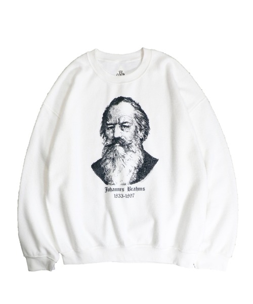 C.E.L.STORE(セルストア)の「THRIFTY LOOK/スリフティールック OTHER SIDE PRINTED CREW "BRAHMS" アザーサイドプリントクルー"ブラームス"ユニセックス(スウェット・メンズ・ホワイト/ブラウン/レッド・X-LARGE/XX-LARGE/MEDIUM/LARGE)」の5枚目の写真