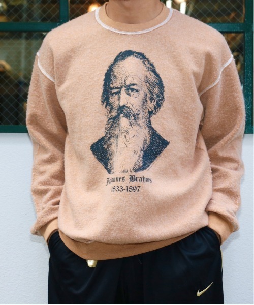 C.E.L.STORE(セルストア)の「THRIFTY LOOK/スリフティールック OTHER SIDE PRINTED CREW "BRAHMS" アザーサイドプリントクルー"ブラームス"ユニセックス(スウェット・メンズ・ホワイト/ブラウン/レッド・X-LARGE/XX-LARGE/MEDIUM/LARGE)」の11枚目の写真
