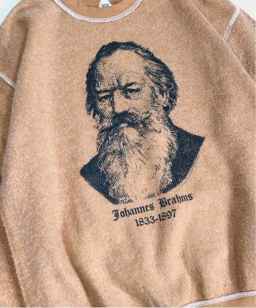 C.E.L.STORE(セルストア)の「THRIFTY LOOK/スリフティールック OTHER SIDE PRINTED CREW "BRAHMS" アザーサイドプリントクルー"ブラームス"ユニセックス(スウェット・メンズ・ホワイト/ブラウン/レッド・X-LARGE/XX-LARGE/MEDIUM/LARGE)」の13枚目の写真