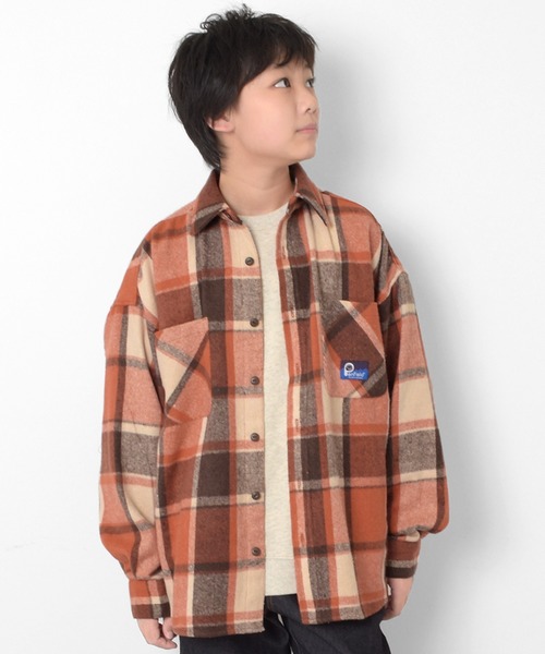 PEN FIELD（ペンフィールド）の「【Penfield】ネルチェックシャツ（シャツ/ブラウス・キッズ・オレンジ/ブルー/グリーン・140cm/150cm/160cm/170cm）」の4枚目の写真