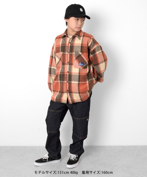 PEN FIELD（ペンフィールド）の「【Penfield】ネルチェックシャツ（シャツ/ブラウス・キッズ・オレンジ/ブルー/グリーン・140cm/150cm/160cm/170cm）」の10枚目の写真