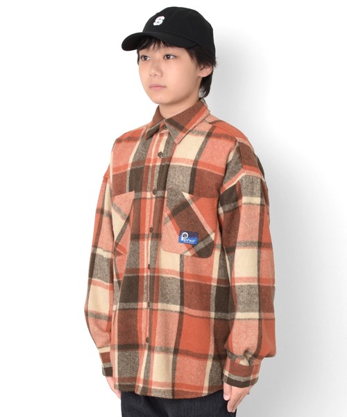 PEN FIELD（ペンフィールド）の「【Penfield】ネルチェックシャツ（シャツ/ブラウス・キッズ・オレンジ/ブルー/グリーン・140cm/150cm/160cm/170cm）」の16枚目の写真