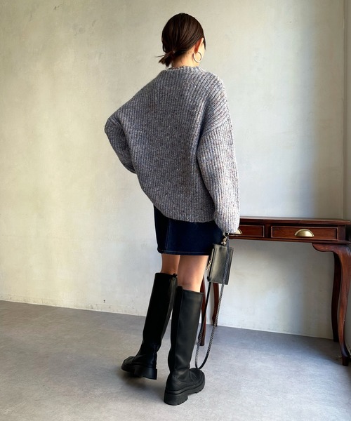 DouDou(ドゥドゥ)の「ファンシーヤーンニット(ニット/セーター・レディース・ブルー/グリーン・FREE)」の16枚目の写真