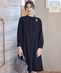 Tiaclasse（ティアクラッセ）の「【ダブルクロス】【洗える】フリルドレープワンピース（ワンピース）」