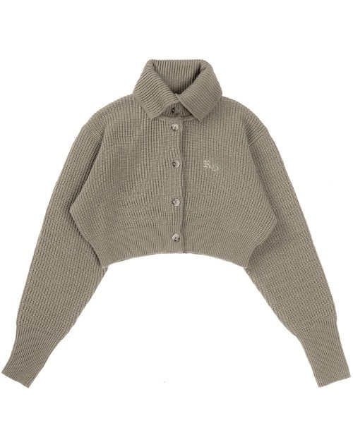 runningHIGH（ランニングハイ）の「【RUNNING HIGH 】メリノウール タートルネック クロップカーディガン / MERINO WOOL TURTLE NECK CROP CARDIGAN（カーディガン/ボレロ・レディース・グリーン/ブラック/ブルー/グレー・FREE）」の3枚目の写真