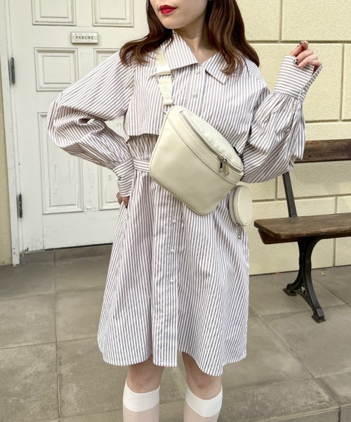 OLIVE des OLIVE(オリーブデオリーブ)の「サークルポーチ付ボディバッグ(ボディバッグ/ウエストポーチ・レディース・アイボリー/ブラック・FREE)」の1枚目の写真