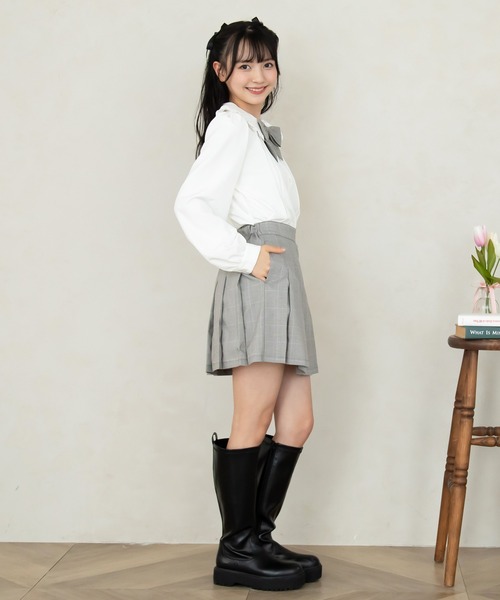 PINKHUNT(ピンクハント)の「PINKHUNT ハートバックルプリーツスカート 7905K(スカート・キッズ・ベビーピンク/ブルー/アッシュグレー・160cm/140cm/130cm/150cm/120cm)」の11枚目の写真