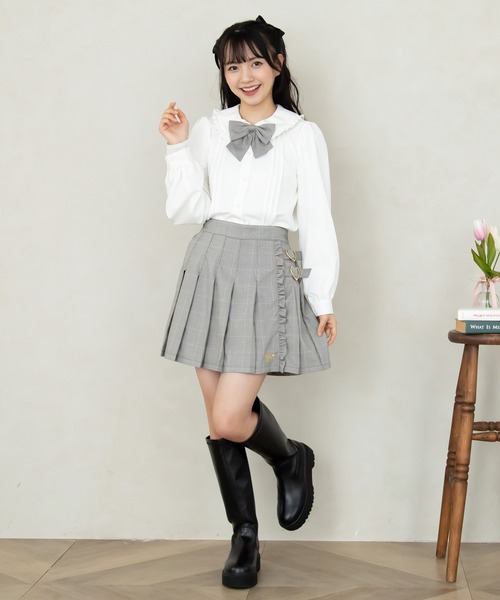 PINKHUNT(ピンクハント)の「PINKHUNT ハートバックルプリーツスカート 7905K(スカート・キッズ・ベビーピンク/ブルー/アッシュグレー・160cm/140cm/130cm/150cm/120cm)」の8枚目の写真