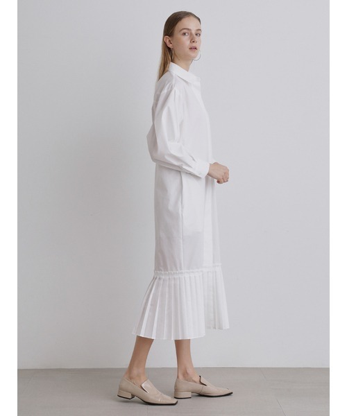 styling/ スタイリング ストライプ シャツワンピース M 新品未使用 styling/（スタイリング）の「プリーツヘムシャツワンピース