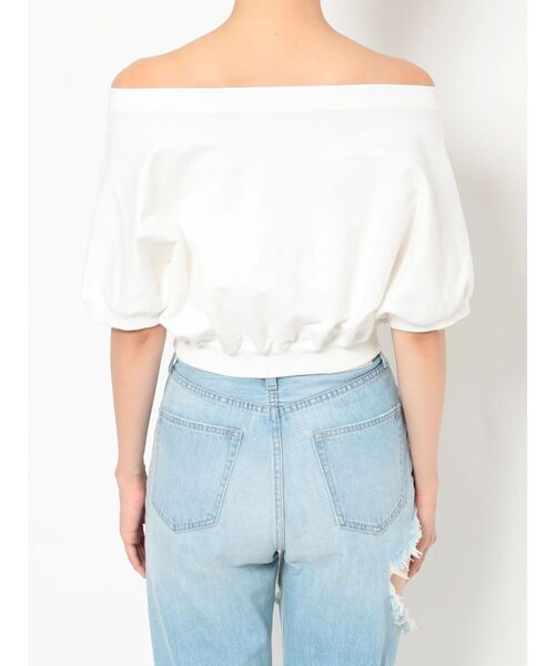 GYDA（ジェイダ）の「Symmetry GYDA エンボス オフショルTOPS（Tシャツ/カットソー・レディース・ブラック/オフホワイト・FREE）」の21枚目の写真