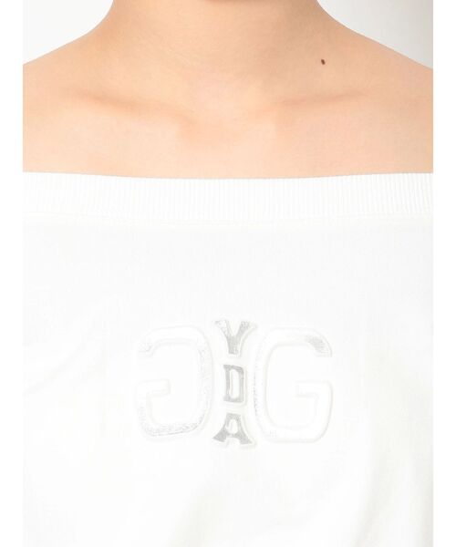GYDA（ジェイダ）の「Symmetry GYDA エンボス オフショルTOPS（Tシャツ/カットソー・レディース・ブラック/オフホワイト・FREE）」の22枚目の写真
