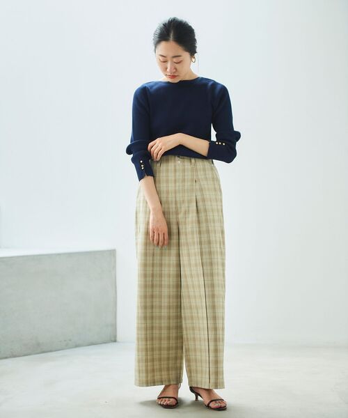 le.coeur blanc(ルクールブラン)の「チェックセンタープレスパンツ(その他パンツ・レディース・ベージュ系その他2/グレー系その他・38)」の10枚目の写真