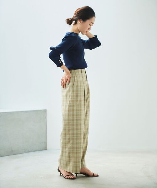 le.coeur blanc(ルクールブラン)の「チェックセンタープレスパンツ(その他パンツ・レディース・ベージュ系その他2/グレー系その他・38)」の11枚目の写真
