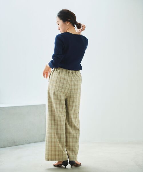 le.coeur blanc(ルクールブラン)の「チェックセンタープレスパンツ(その他パンツ・レディース・ベージュ系その他2/グレー系その他・38)」の12枚目の写真