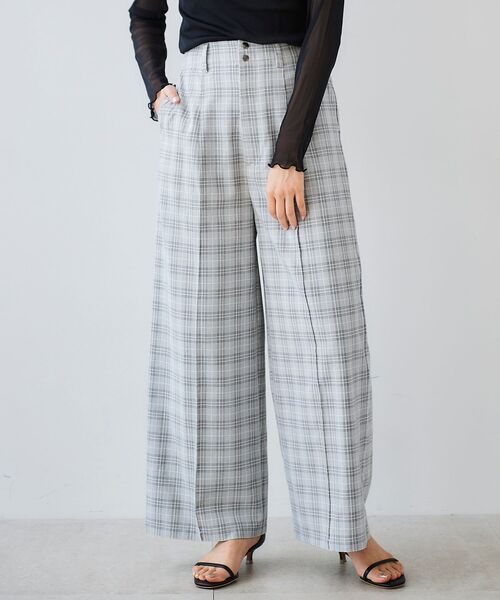 le.coeur blanc(ルクールブラン)の「チェックセンタープレスパンツ(その他パンツ・レディース・ベージュ系その他2/グレー系その他・38)」の14枚目の写真