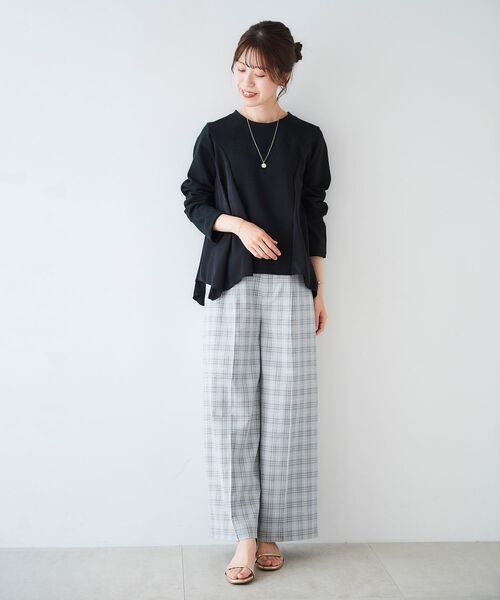 le.coeur blanc(ルクールブラン)の「チェックセンタープレスパンツ(その他パンツ・レディース・ベージュ系その他2/グレー系その他・38)」の19枚目の写真