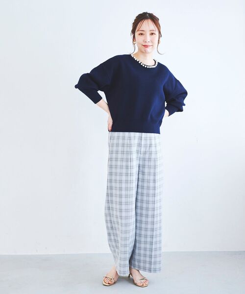 le.coeur blanc(ルクールブラン)の「チェックセンタープレスパンツ(その他パンツ・レディース・ベージュ系その他2/グレー系その他・38)」の20枚目の写真