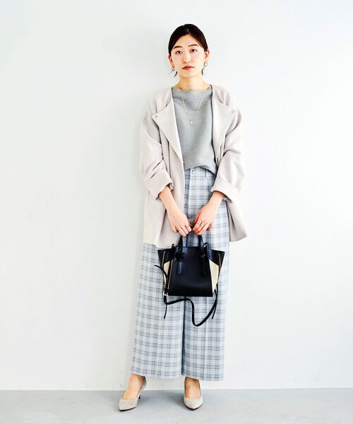 le.coeur blanc(ルクールブラン)の「チェックセンタープレスパンツ(その他パンツ・レディース・ベージュ系その他2/グレー系その他・38)」の21枚目の写真