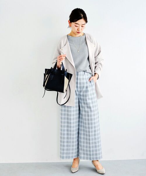 le.coeur blanc(ルクールブラン)の「チェックセンタープレスパンツ(その他パンツ・レディース・ベージュ系その他2/グレー系その他・38)」の22枚目の写真