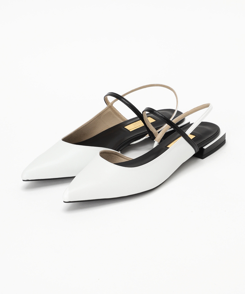 GRISE ポインテッドストラップスリングバック