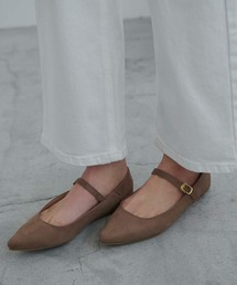 Edit Sheen | ベルト付き2wayポインテッドフラットシューズ(パンプス)