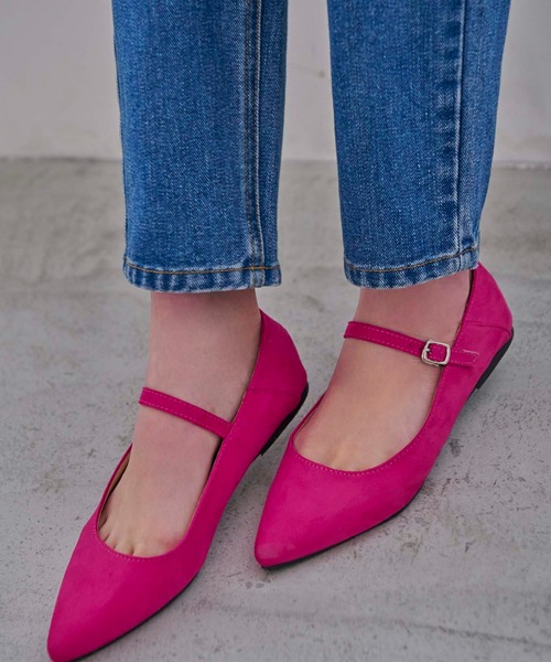 Edit Sheen（エディットシーン）の「ベルト付き2wayポインテッドフラットシューズ（パンプス・レディース・ブラック/ピンク系その他/グレイッシュベージュ・21.5cm/22.0cm/22.5cm/23.0cm/23.5cm/24.0cm/24.5cm）」の10枚目の写真