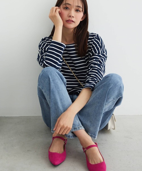 Edit Sheen（エディットシーン）の「ベルト付き2wayポインテッドフラットシューズ（パンプス・レディース・ブラック/ピンク系その他/グレイッシュベージュ・21.5cm/22.0cm/22.5cm/23.0cm/23.5cm/24.0cm/24.5cm）」の8枚目の写真