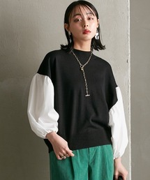 異素材切替　超ワイドスリーブニット [Soiunique]