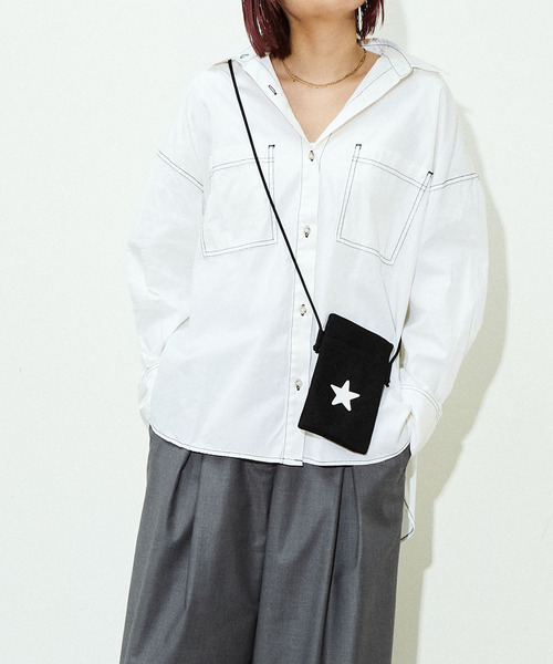 CONVERSE TOKYO(コンバーストウキョウ)の「ステッチオックスシャツ(シャツ/ブラウス・レディース・ミント/ホワイト/ネイビー・MEDIUM/SMALL)」の3枚目の写真