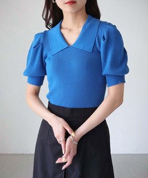 cheriella | 【cheriella】WEB限定パフスリーブ衿付きリブニット(ニット/セーター)