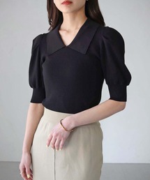 cheriella | 【cheriella】WEB限定パフスリーブ衿付きリブニット(ニット/セーター)