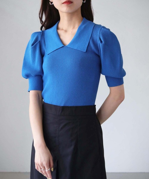 cheriella（シェリエラ）の「【cheriella】WEB限定パフスリーブ衿付きリブニット（ニット/セーター・レディース・ブラック/ブルー/ブラック系その他/アイボリー・M）」の11枚目の写真