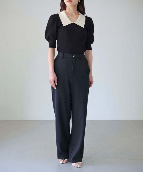 cheriella（シェリエラ）の「【cheriella】WEB限定パフスリーブ衿付きリブニット（ニット/セーター・レディース・ブラック/ブルー/ブラック系その他/アイボリー・M）」の14枚目の写真