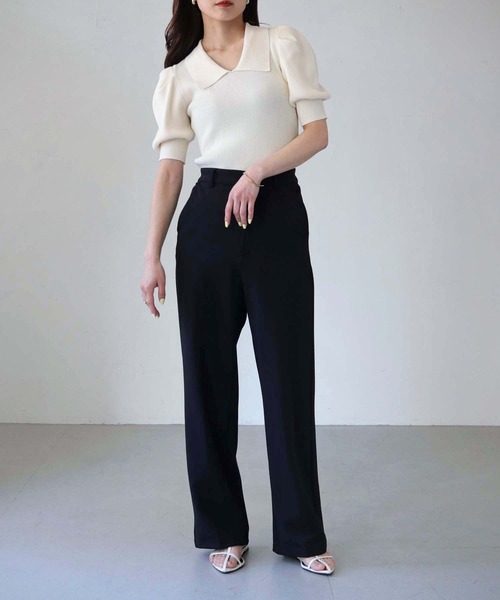 cheriella（シェリエラ）の「【cheriella】WEB限定パフスリーブ衿付きリブニット（ニット/セーター・レディース・ブラック/ブルー/ブラック系その他/アイボリー・M）」の18枚目の写真