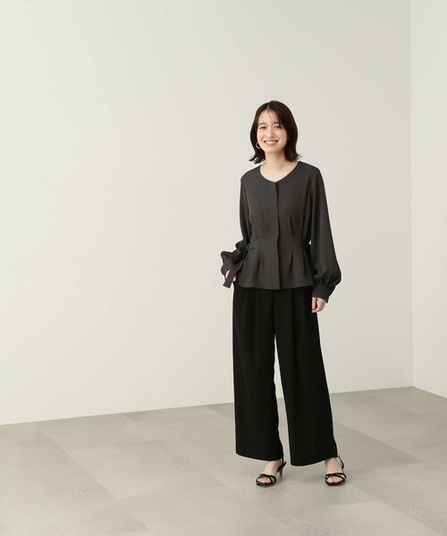 N.（N. Natural Beauty Basic）（エヌエヌナチュラルビューティーベーシック）の「【S Size Line】◆フロントベルトワイドパンツ（デニムパンツ・レディース・ブラック/ベージュ・SMALL/MEDIUM）」の22枚目の写真