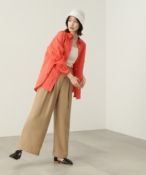 N.（N. Natural Beauty Basic）（エヌエヌナチュラルビューティーベーシック）の「【S Size Line】◆フロントベルトワイドパンツ（デニムパンツ・レディース・ブラック/ベージュ・SMALL/MEDIUM）」の7枚目の写真