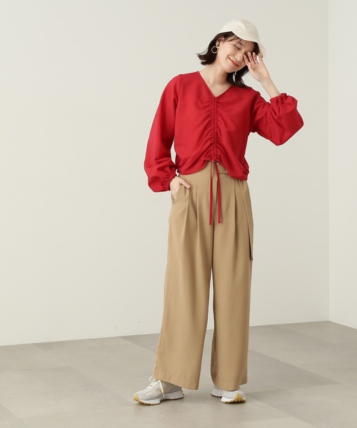 N.（N. Natural Beauty Basic）（エヌエヌナチュラルビューティーベーシック）の「【S Size Line】◆フロントベルトワイドパンツ（デニムパンツ・レディース・ブラック/ベージュ・SMALL/MEDIUM）」の4枚目の写真