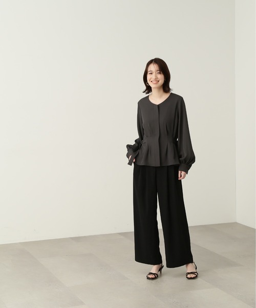 N.（N. Natural Beauty Basic）（エヌエヌナチュラルビューティーベーシック）の「【S Size Line】◆フロントベルトワイドパンツ（デニムパンツ・レディース・ブラック/ベージュ・SMALL/MEDIUM）」の16枚目の写真