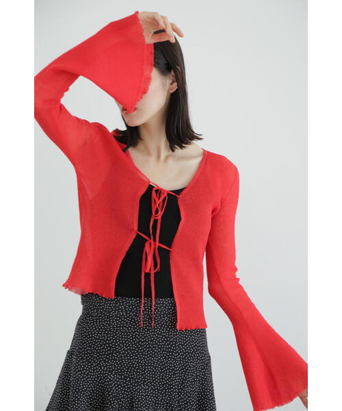 JILL STUART(ジルスチュアート)の「◆シアーリブニットカーディガン(カーディガン/ボレロ・レディース・ブルー/ブラック/レッド・FREE)」の10枚目の写真