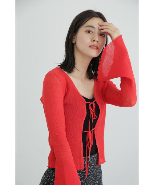 JILL STUART(ジルスチュアート)の「◆シアーリブニットカーディガン(カーディガン/ボレロ・レディース・ブルー/ブラック/レッド・FREE)」の11枚目の写真