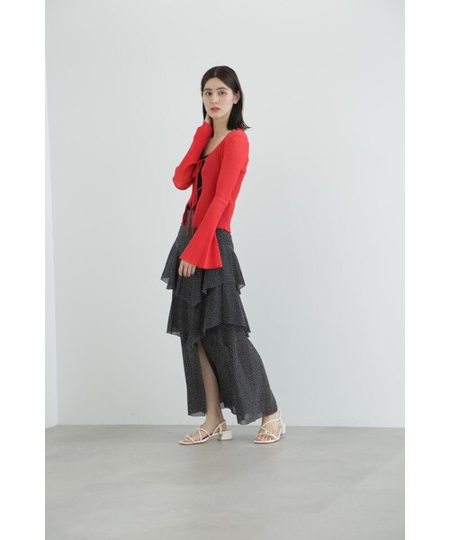 JILL STUART(ジルスチュアート)の「◆シアーリブニットカーディガン(カーディガン/ボレロ・レディース・ブルー/ブラック/レッド・FREE)」の12枚目の写真