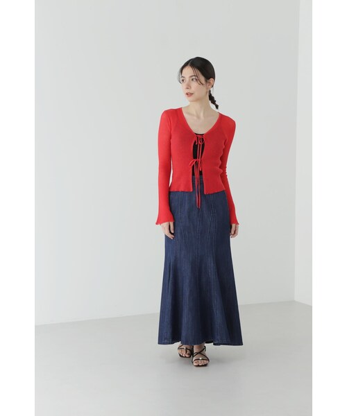 JILL STUART(ジルスチュアート)の「◆シアーリブニットカーディガン(カーディガン/ボレロ・レディース・ブルー/ブラック/レッド・FREE)」の15枚目の写真