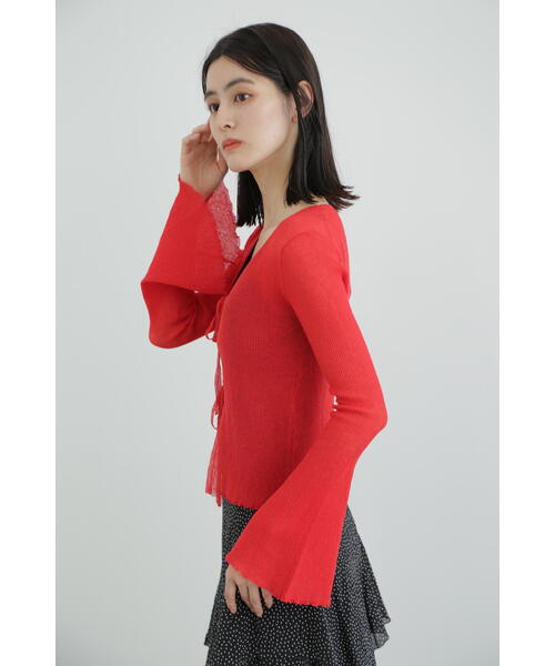 JILL STUART(ジルスチュアート)の「◆シアーリブニットカーディガン(カーディガン/ボレロ・レディース・ブルー/ブラック/レッド・FREE)」の16枚目の写真