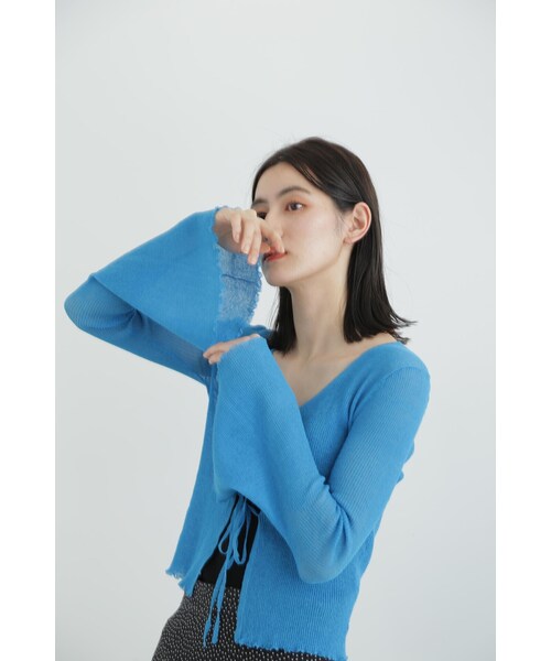 JILL STUART(ジルスチュアート)の「◆シアーリブニットカーディガン(カーディガン/ボレロ・レディース・ブルー/ブラック/レッド・FREE)」の22枚目の写真